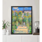 Cuadro Claude Monet Jardín En Vétheuil Esposa Y Hijos Flores Marco Negro