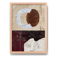 Cuadro Dormitorio Living Boho Abstracto B1 Tono Terroso Oak Marco Marrón Claro