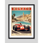 Cuadro Monaco Pista De Carrera Autodromo Formula 1 Vintage Monaco Gran Premio Histórico 1997 Con Marco Negro
