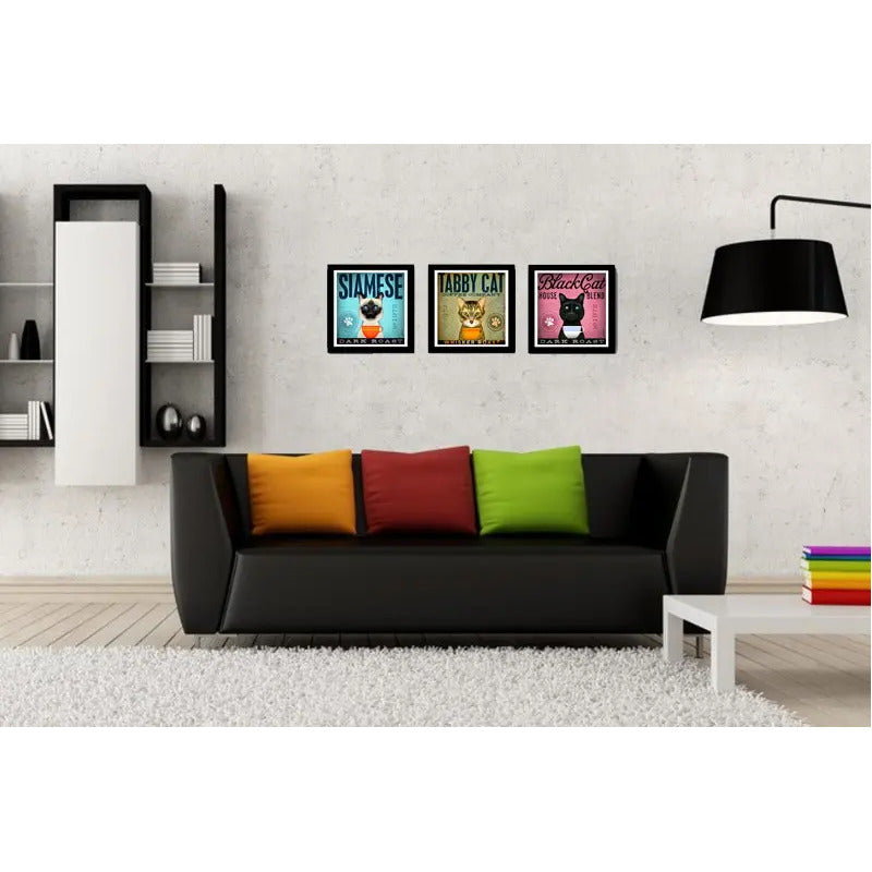 Set 3 Cuadros Gato Cafe Gatito Caferia Bar Pet Decoracion