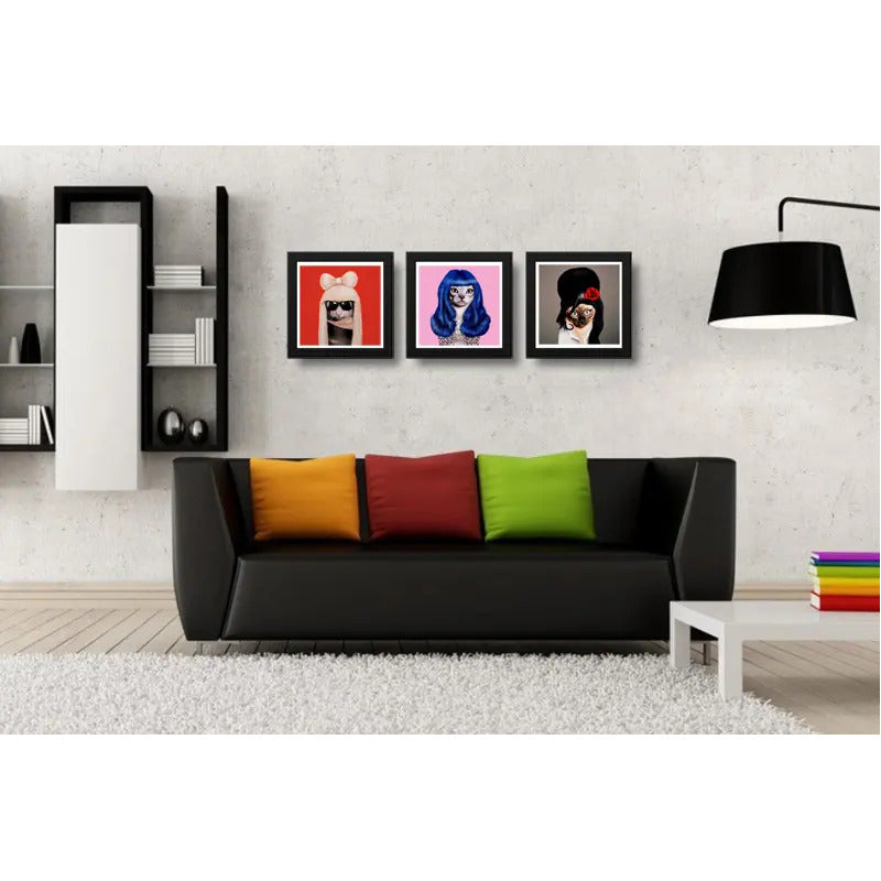 Set 3 Cuadros Gatas Pop Amy Katy Gaga Pet Mascota Decoracion