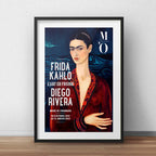 Cuadro Frida Kahlo Arte Pintora Brs6 Decoracion Con Paspartu Marco Negro