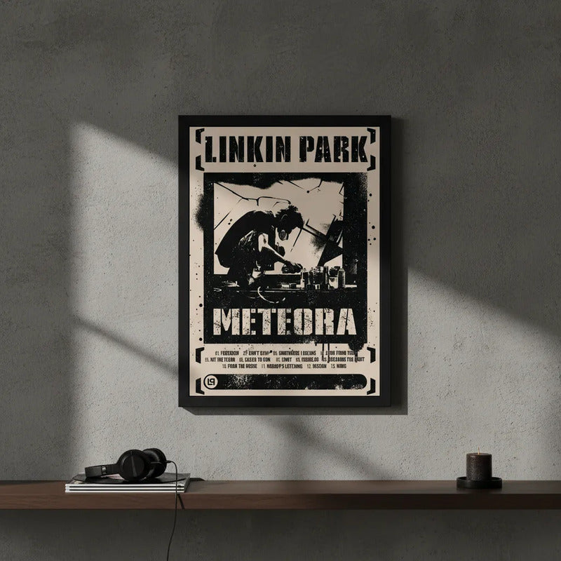 Cuadro Linkin Park Meteora Album Nu Metal Rock Musica Marco Negro
