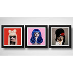 Set 3 Cuadros Gatas Pop Amy Katy Gaga Pet Mascota Decoracion