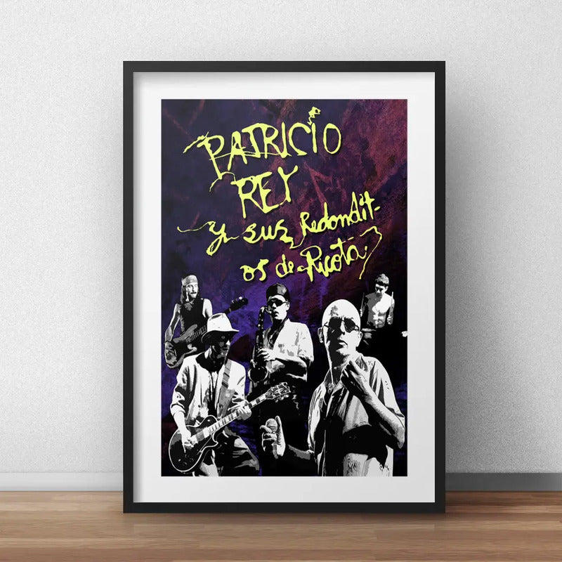 Cuadro Patricio Rey Redondos Indio Solari Rock Con Paspartú