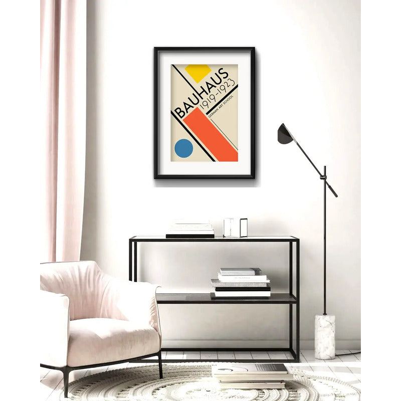 Cuadro Bauhaus Exposicion 1923 Arte Br6 53x43cm Con Paspartú Marco Negro