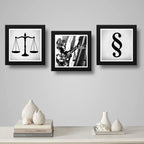 Set 3 Cuadros Abogado Diosa Justicia Juez Estudio Oficina B2