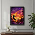 Cuadro Rugby Art Drop Kick Jugador Club Deportes Decoracion Marco Negro