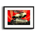 Cuadro Led Zeppelin Rock Clasico Br1 Decoracion Con Paspartú Marco Negro