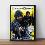 Cuadro Counter Strike Game Videojuego Retro Decoracion Gamer Marco Negro