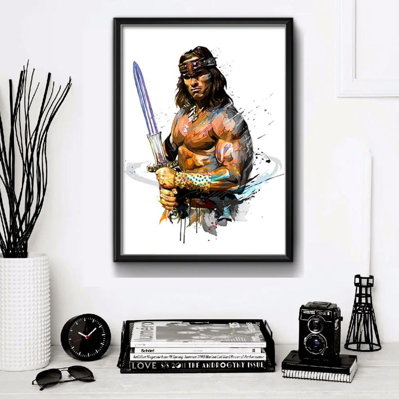 Cuadro Conan El Bárbaro Pop Art Pelicula Schwarzenegger