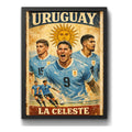 Cuadro La Celeste Seleccion Uruguay Fútbol 2026 Arte Retro Marco Negro