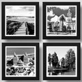 Set 4 Cuadros Montevideo Uruguay En Blanco Y Negro Ciudad