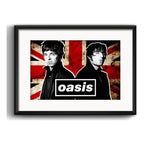 Cuadro Oasis Banda Liam Noel Gallagher Rock Br2 Con Paspartú Marco Negro