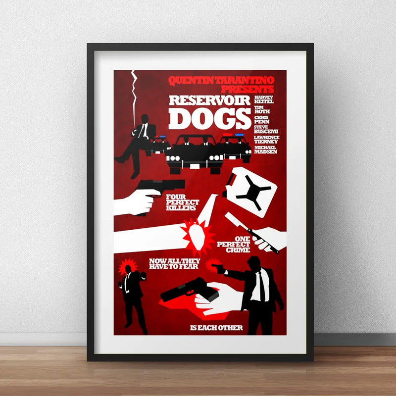 Cuadro Reservoir Dogs Minimalista Tarantino Cine Paspartú Marco Negro