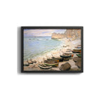 Cuadro Claude Monet Barcos En La Playa De Etretat En Francia Marco Negro