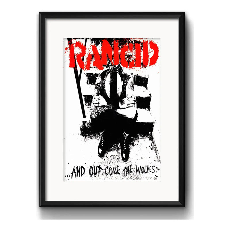 Cuadro Rancid Out Comes The Wolves Punk Rock Con Paspartú Marco Negro