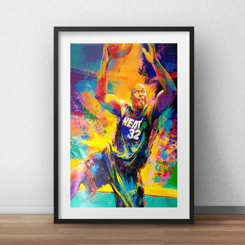 Cuadro Basket Colors Nba Baloncesto Decoracion Con Paspartu Marco Negro