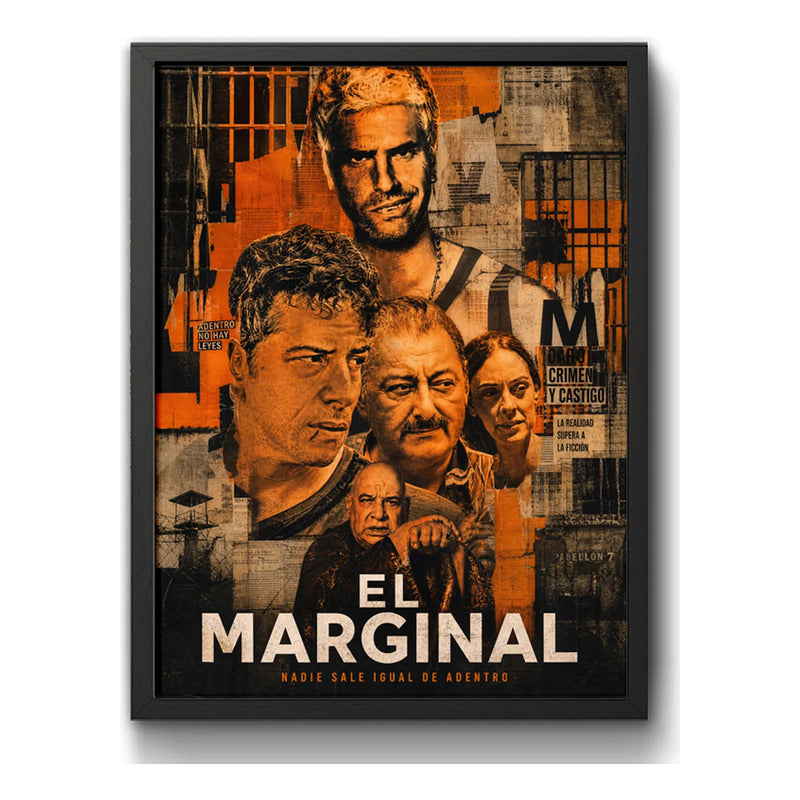 Cuadro El Marginal Serie Argentina Mario Borges Diosito Brs2 Marco Negro