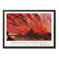 Cuadro Para Living Cocina Estudio Decoracion Moderna Red Kobayashi Kiyochika Great Fire Color Rojo Con Marco Negro