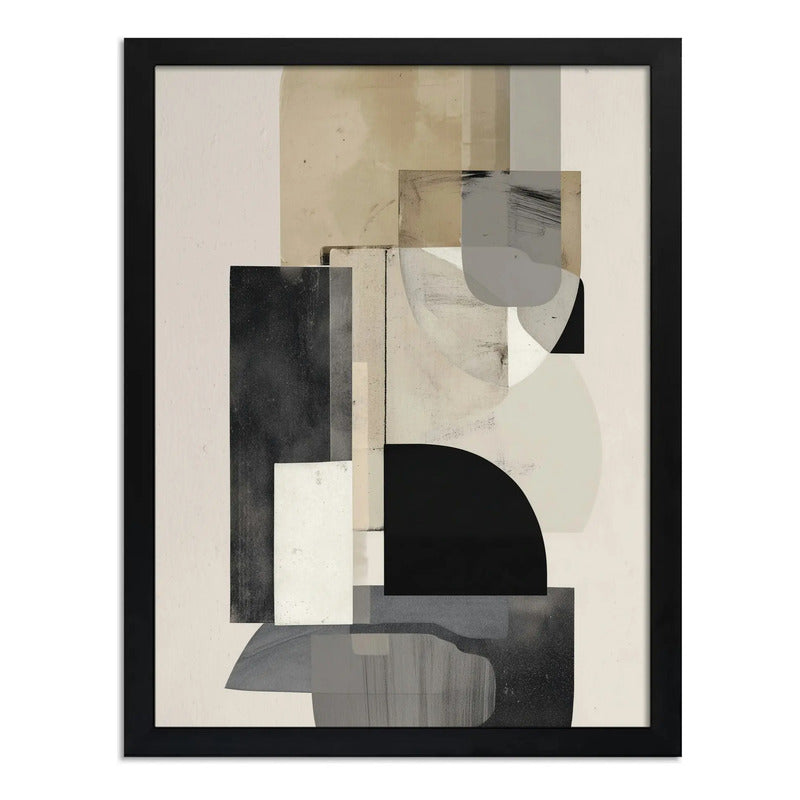 Cuadro Dormitorio Living Boho Arte Abstracto Borde Urbano Marco Negro