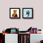 Set 2 Cuadros Gato Madre Teresa Y Perro Dalai Lama Pop Art