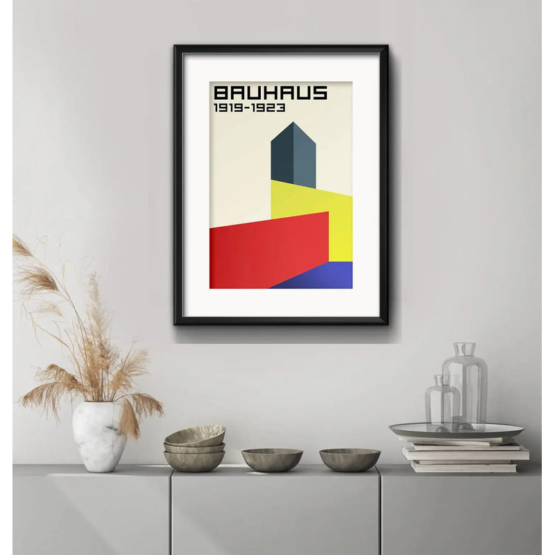 Cuadro Bauhaus Exposicion 1923 Arte Br7 53x43cm Con Paspartú Marco Negro