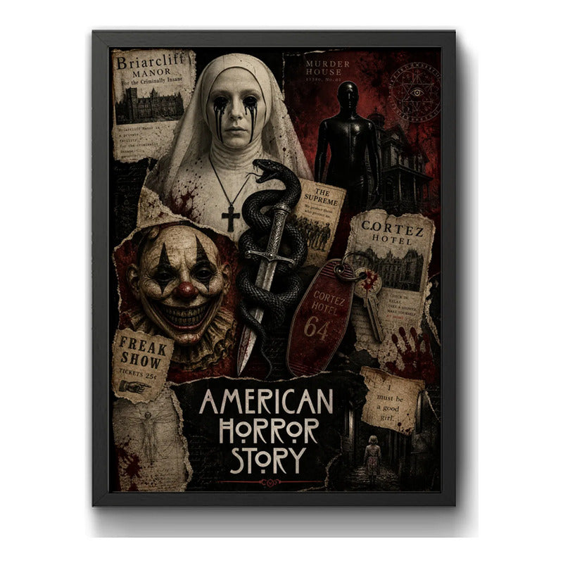 Cuadro American Horror Story Serie Tv Arte Vintage Brs1 Marco Negro