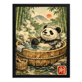 Cuadro Oso Panda Zen Banera Japón Bambus Art Bano Decoracion Marco Negro