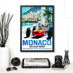 Cuadro Monaco Pista De Carrera Autodromo Formula 1 Retro Monaco 1965 Negro