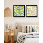 Set 2 Cuadros William Morris Frutas Botanica Arte 33x33cm Marco Negro