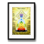 Cuadro Chakras Meditación Yoga Zen Decoracion Con Paspartú Marco Negro