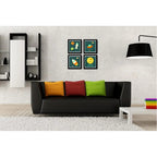 Set 4 Cuadros Astronauta Luna Infantil Dormitorio Decoracion Marco Negro