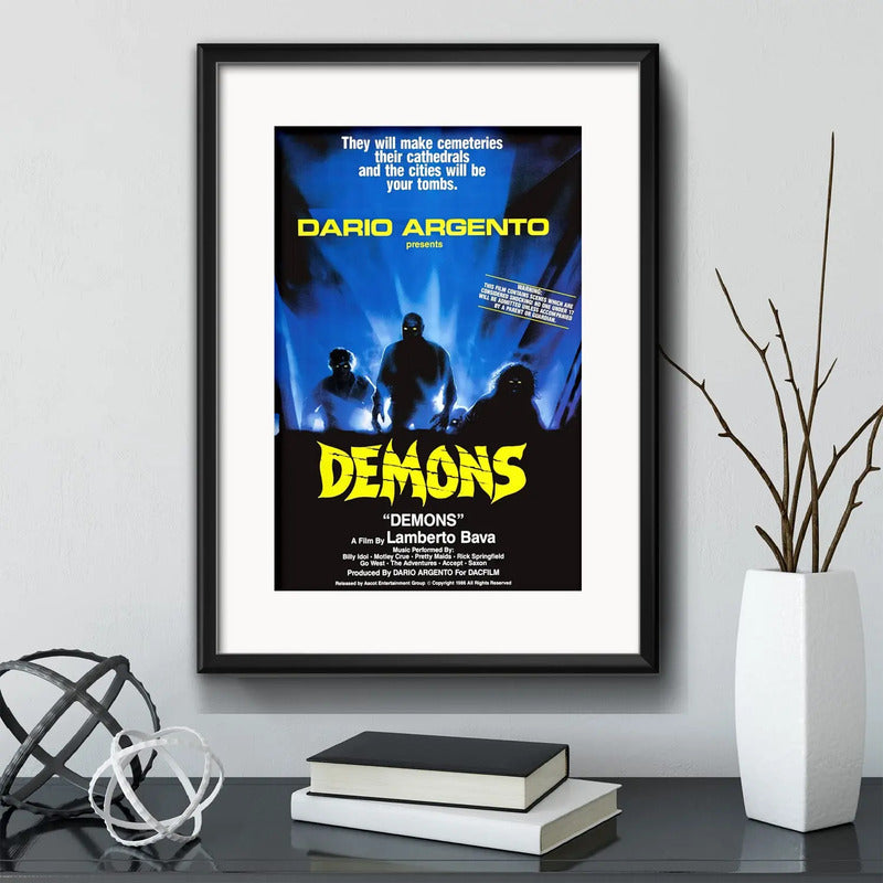 Cuadro Demons Demonio Dario Argento Pelicula Terror Paspartú Marco Negro