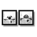 Set 2 Cuadros Perro Baño Pug Dachshund Mascotas Pet Decora