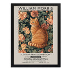 Cuadro Gato Naranja Flores William Morris Arte Exposición Gato Naranja William Morris Art Craft 5 Marco Negro
