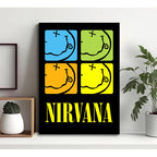 Cuadro Nirvana Smile Sonrisa Rock Grunge Musica Decoracion Marco Negro