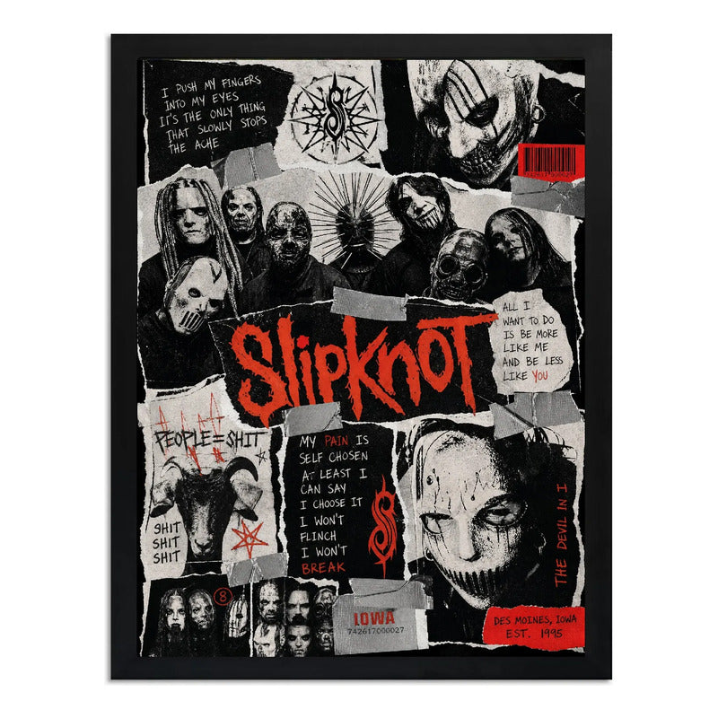 Cuadro Slipknot Metal Rock Banda Musica Albuns Decoracion Marco Negro