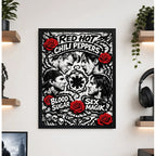 Cuadro Red Hot Chilli Peppers Blood Sugar Sex Magik Rock Marco Negro