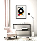 Cuadro Bauhaus Musik Retro Musica Arte 53x43cm Con Paspartú Marco Negro
