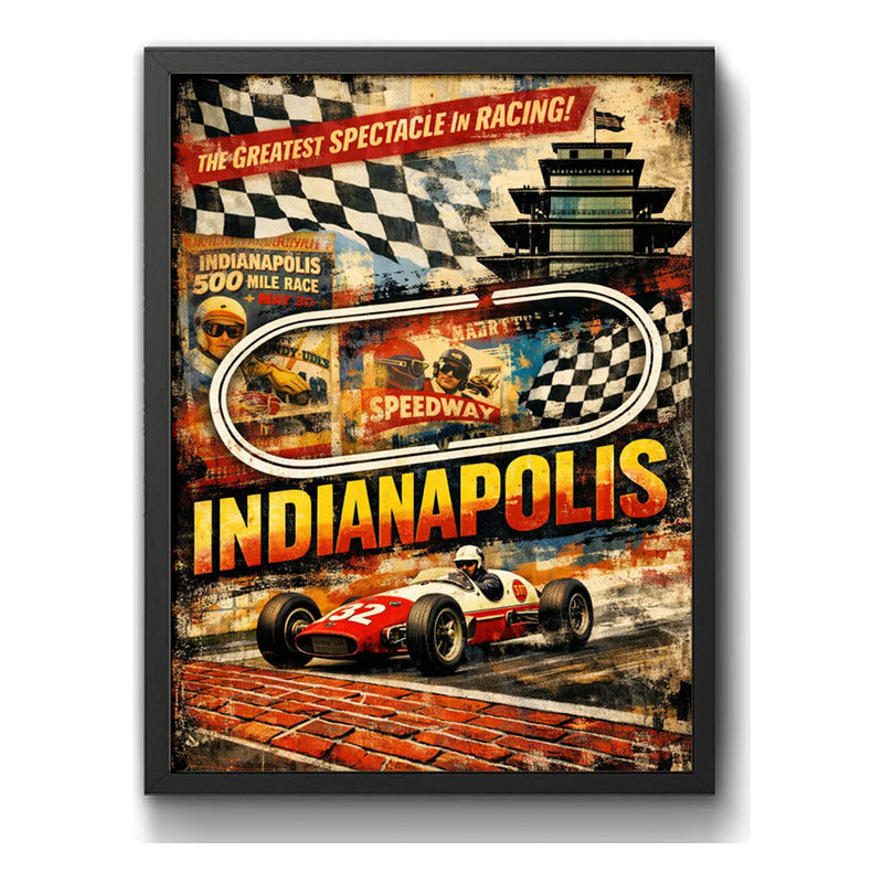 Cuadro Indianapolis Circuito Carrera Formula 1 Autodromo Marco Negro