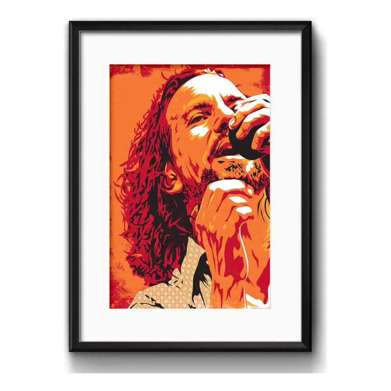 Cuadro Eddie Vedder Pearl Jam Rock Banda Musica Con Paspartú