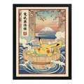 Cuadro Pikachu Baño Monte Fuji Arte Japones Pokemon Anime Marco Negro