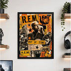 Cuadro Rem Rock Arte Vintage Album Monster Musica Marco Negro