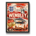 Cuadro Estadio Wembley Londres Inglaterra Futbol Retro Marco Negro