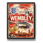 Cuadro Estadio Wembley Londres Inglaterra Futbol Retro Marco Negro