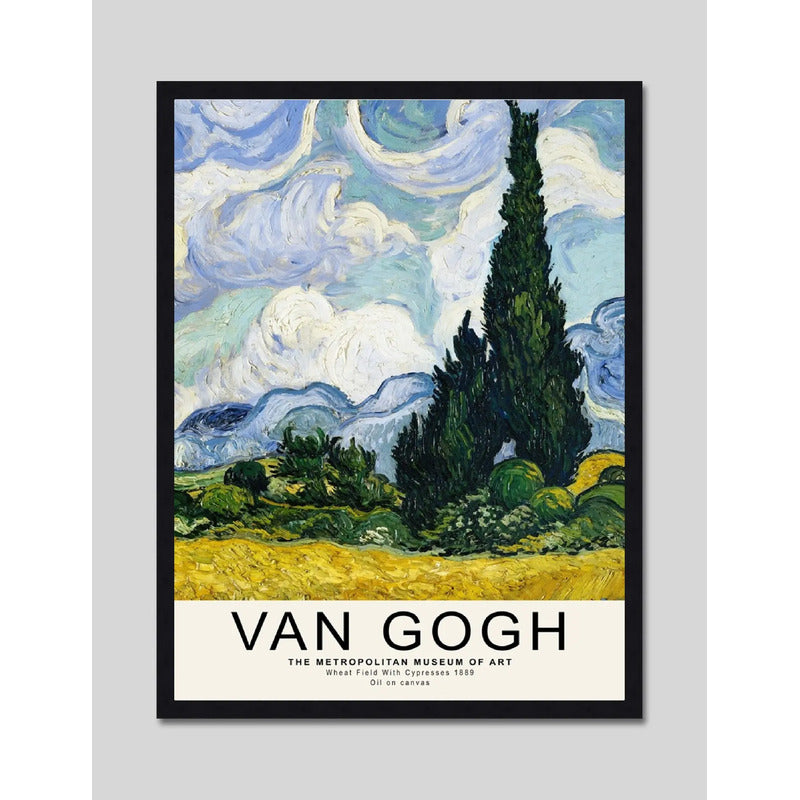 Cuadro Vincent Van Gogh Obra Cypresses Cipreses Decoracion Marco Negro