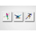 Set 3 Cuadros Tenis Natacion Carrera Pop Art Club Deportes