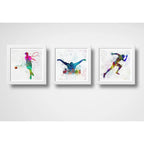 Set 3 Cuadros Tenis Natacion Carrera Pop Art Club Deportes