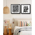 Set 2 Cuadros Yayoi Kusama Matisse Blanco Y Negro 33x33cm Marco Negro